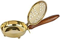 Brass Sambrani Holder wooden handle