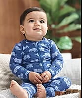 Long-Sleeve Footless Zip Elephant print Jumpsuit(18-24 Month/80cm) Long-Sleeve Footless Zip Elephant print Jumpsuit(18-24 Month/80cm)