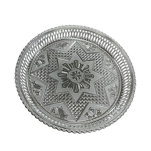 Silver Colour Big round Plate