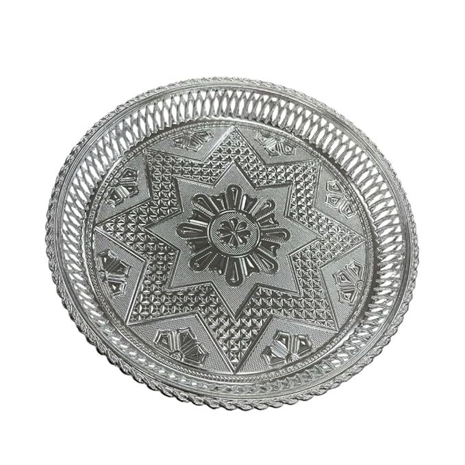Silver Colour Big round Plate