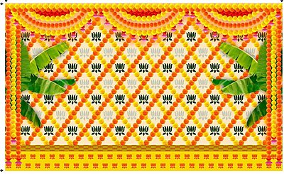 poojas Backdrop Decorations Cloths, Size 5x8 feet Background Decoration Cloths poojas | poojas Decorations Cloth (Diwali Backdrop decorationss clothss)