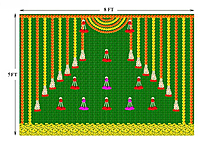 Coconut backdrops Cloth for Decorations | Coconut Leaf backdrops Decorations | puja Backdrop Decoration Cloth| Traditional Backdrop Decoration Cloths (8X5 FEET) Navratri backdropss decorationss