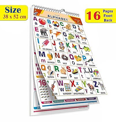 All in One English ABCD Chart For Kids (16 Charts ) 36 x 50 cm