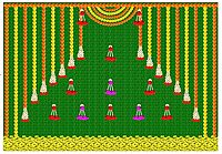 Coconut backdrops Cloth for Decorations | Coconut Leaf backdrops Decorations | puja Backdrop Decoration Cloth| Traditional Backdrop Decoration Cloths (8X5 FEET) Navratri backdropss decorationss