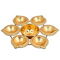 Diya Round Shape Flower Decorative Urli Bowl