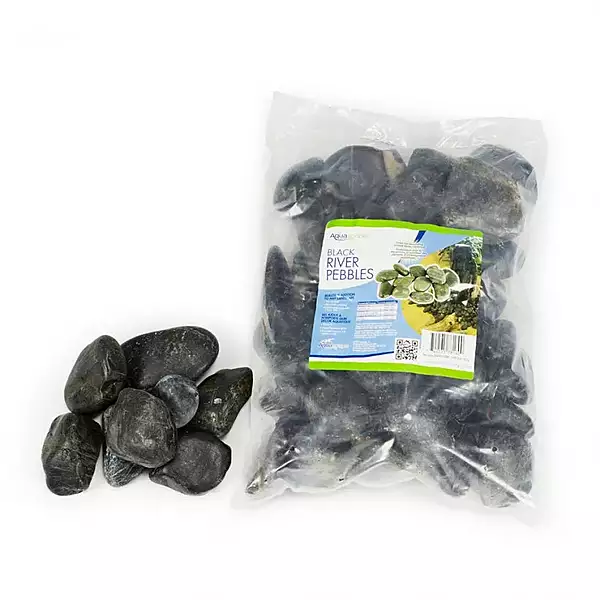 Decorative River Pebbles - Black 22 Lb / 10 Kg Bag