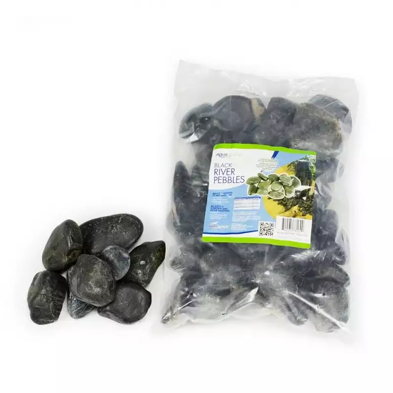 Decorative River Pebbles - Black 22 Lb / 10 Kg Bag