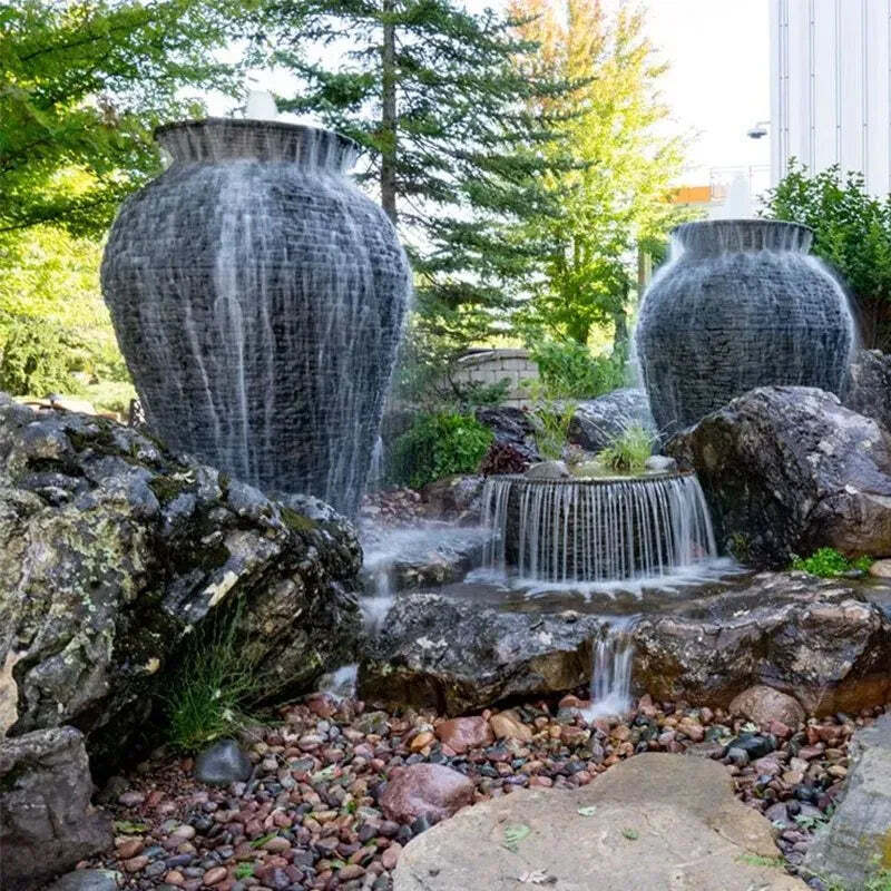 Stacked Slate Urn - 8' H (2.44 M) [Eligible For Mixed Qty Break]