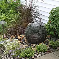 Stacked Slate Sphere Fountain Kit - 18" Dia (46 Cm)