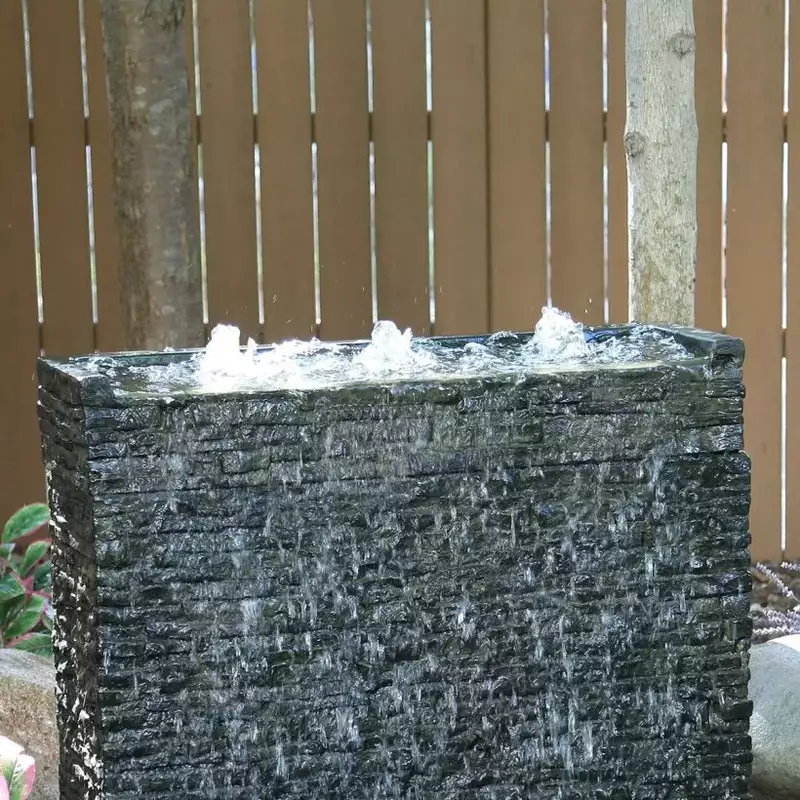 Stacked Slate Wall Topper-Straight Front-Spill