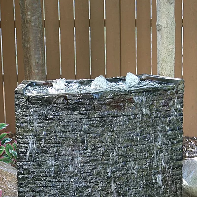Stacked Slate Wall Topper-Curved Rear-Spill