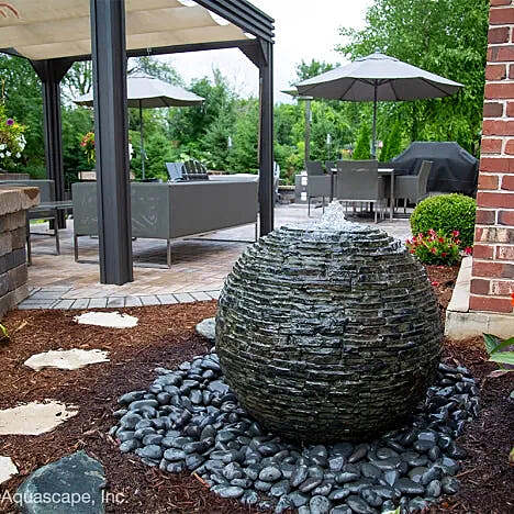 Stacked Slate Sphere - 18" Dia (46 Cm)