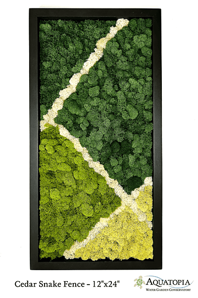 Framed Moss Wall 12" x 24" - Cedar Snake Fence