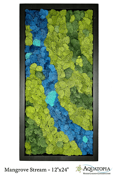 Framed Moss Wall 12" x 24" - Mangrove Stream
