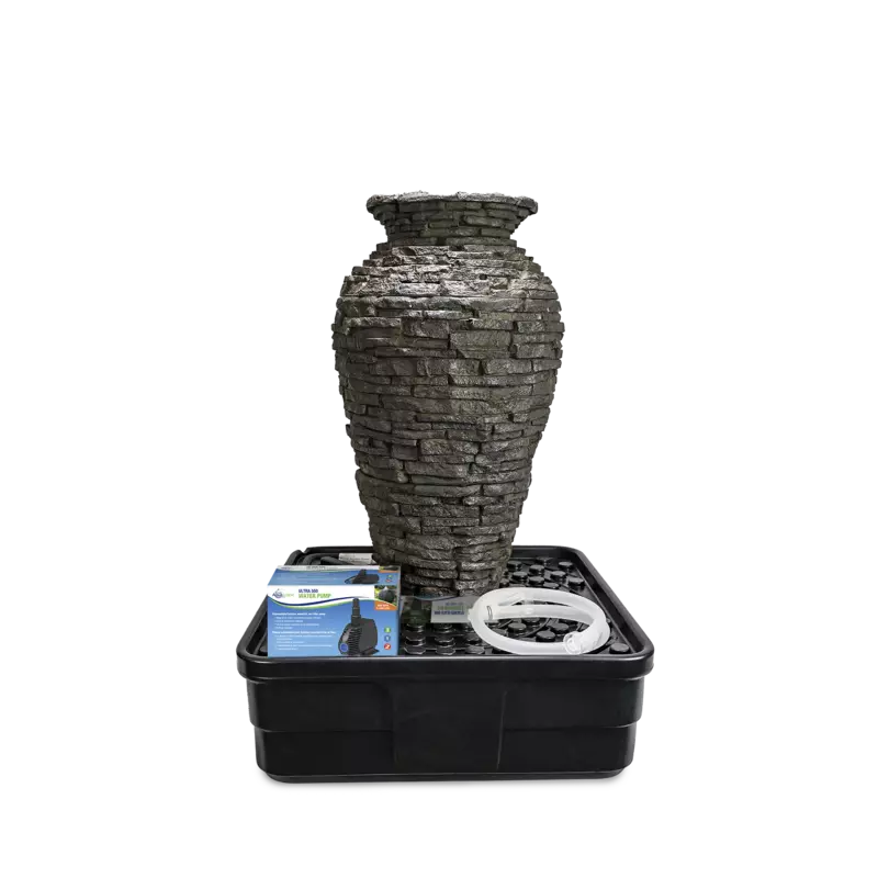 Stacked Slate Urn Fountain Kit - 33.5" H (85 CM)