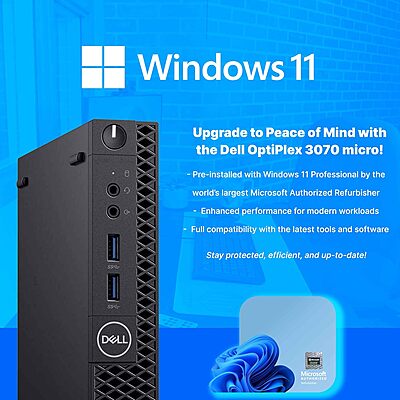Dell Optiplex 3070 Tiny PC corei5-9500 16GB 512GB Win11Pro (90-Days Warranty)
