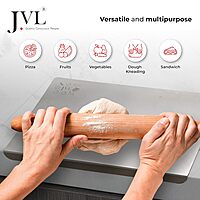 JVL Stainless Steel Countertop Cutting & Chopping Board (42cm*32cm*2cm) Longer & Heavy Duty, Heat-Resistant, Non-Slip, Hygienic for Vegetables, Fruits and Dough