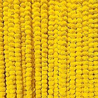 Artificial Marigold Flowers for Decoration Long Marigold Garlands for Decoration Toran Indian genda phool for Wedding & Festivals