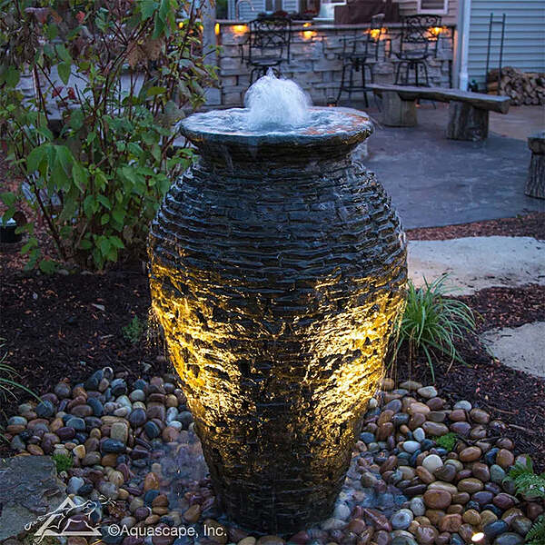 Stacked Slate Urn Fountain Kit - 45" H (114 Cm)