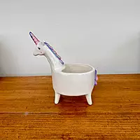 Lolly Unicorn Planter - 5.75" x 3" x 7"