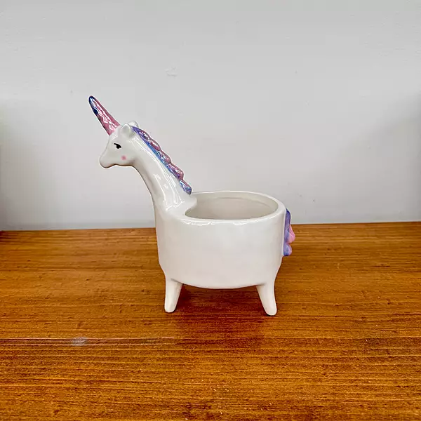 Lolly Unicorn Planter - 5.75" x 3" x 7"