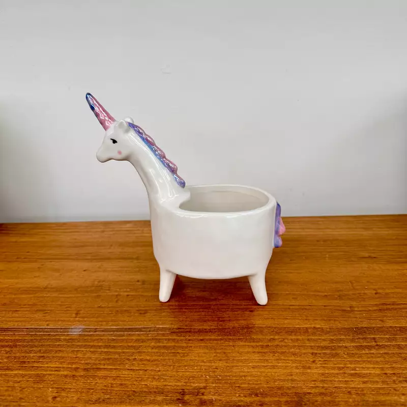 Lolly Unicorn Planter - 5.75" x 3" x 7"