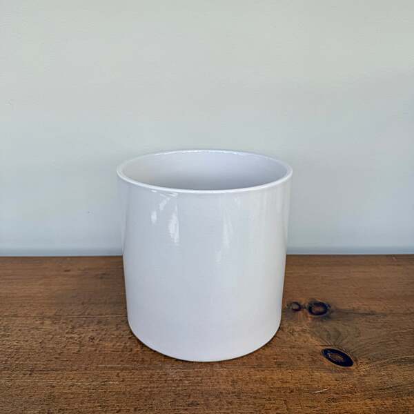 Cercle Pot - 6.5" x 6.25" - Shiny White