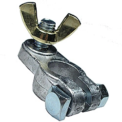 Positive Marine Battery Terminal, Lead (3/8" Wing Nut)
