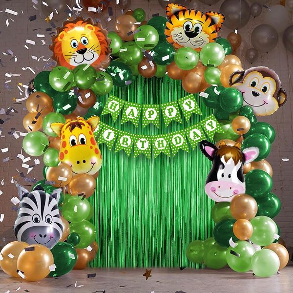 Just Party Jungle Themed Birthday Decoration Set - 66 Piece