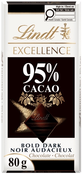 Lindt Excellence 95% Cacao Dark Chocolate Bar 15 x 80 g