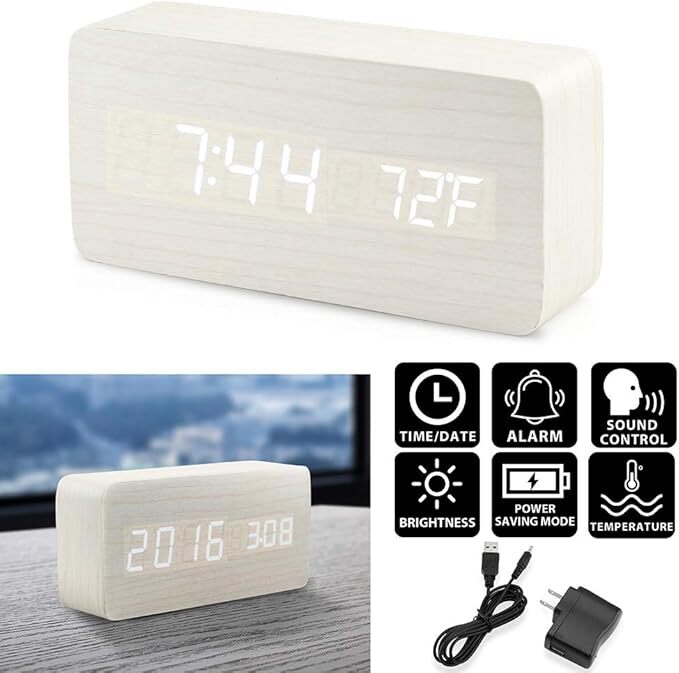 Wooden Digital Alarm Clock