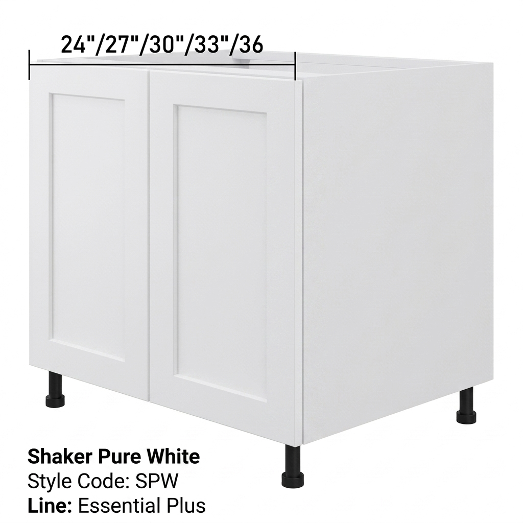 Cabinet de bas pleine hauteur 2 portes — Assemblé — Mélamine