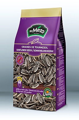 Mezo Roasted Black Sunflower Seeds Extra Salted 16 x 250 g Mezo Roasted Black Sunflower Seeds Extra Salted 16 x 250 g