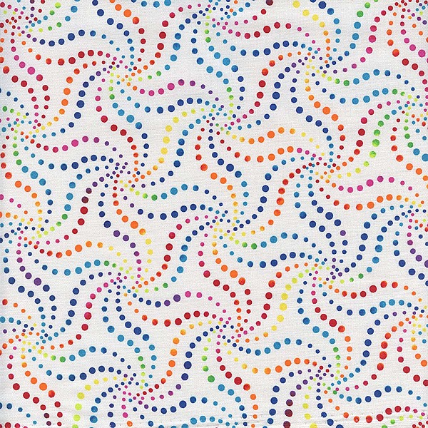 MARDI GRAS DOTTED PINWHEELS ON WHITE