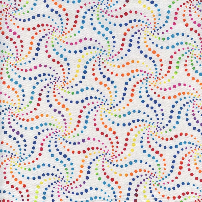 MARDI GRAS DOTTED PINWHEELS ON WHITE