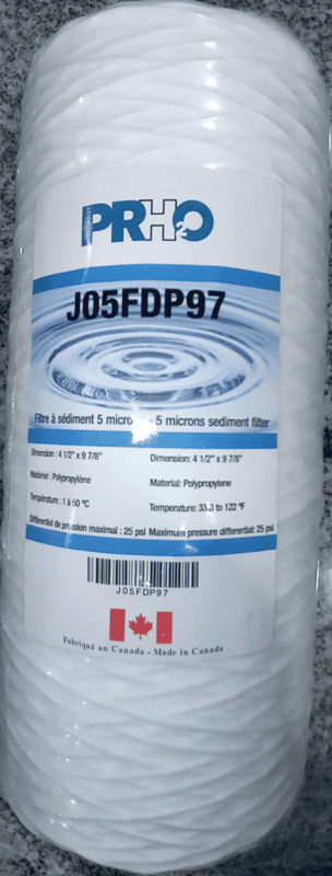 Filtre en corde 5 microns 4.5'' X 10'' - J05FDP97 Filtre en corde 5 microns 4.5'' X 10'' - J05FDP97