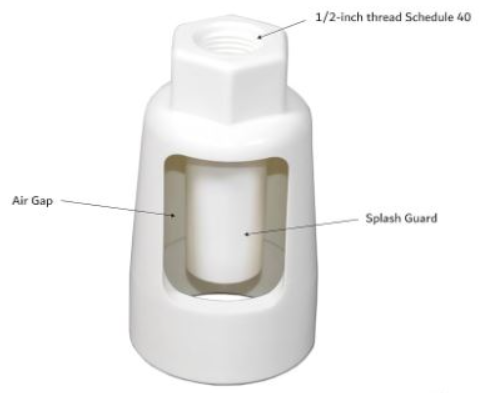 Kit d'installation pour rejet sur ABS 1''1/2 (REJETH1) Conforme complet avec Air gap NSF