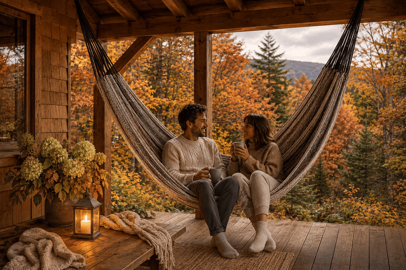 Hamac écologique familial grand format noir – Bien-être & détente | Econamaste