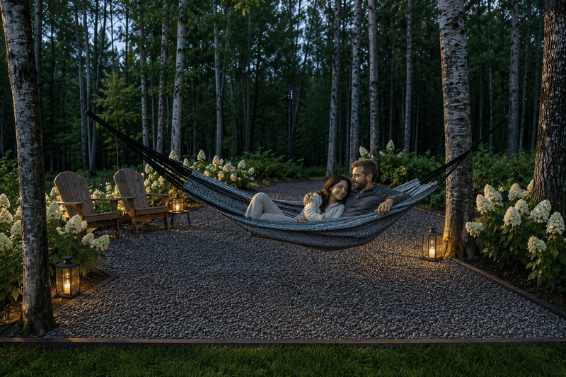 Hamac écologique familial grand format noir – Bien-être & détente | Econamaste