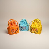 Raw silk digital Potli bag (Parrot)
