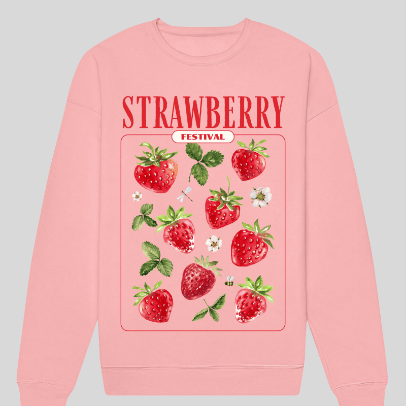 Strawberry print sweatshirt