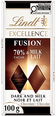 Lindt Excellence Fusion 70% Cacao & Milk Chocolate Bar 15 x 100 g Lindt Excellence Fusion 70% Cacao & Milk Chocolate Bar 15 x 100 g