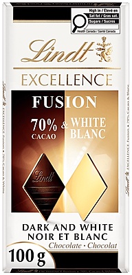 Lindt Excellence Fusion 70% Cacao & White Chocolate Bar 15 x 100 g Lindt Excellence Fusion 70% Cacao & White Chocolate Bar 15 x 100 g