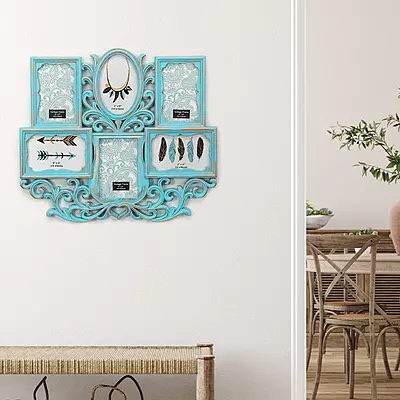 6 Collage Scroll Photo Frame (Seagreen) 6 Collage Scroll Photo Frame (Seagreen)