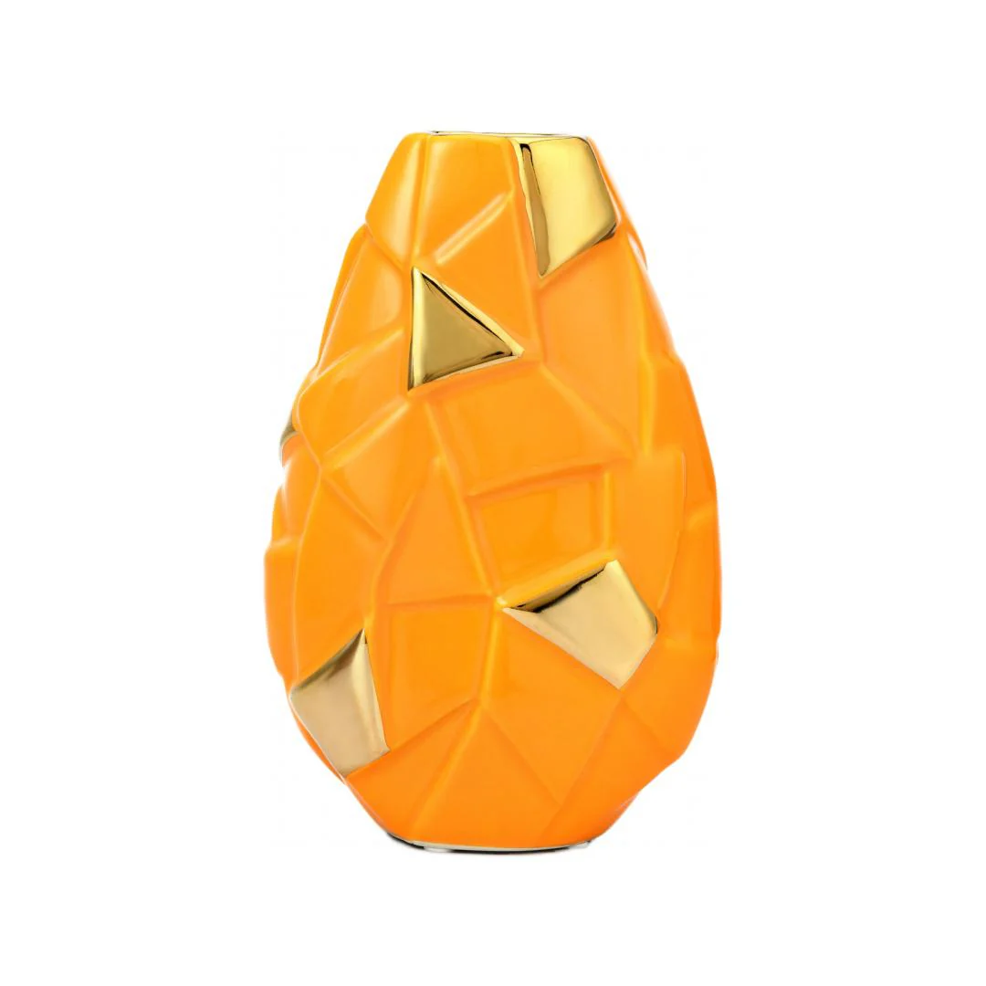 Abstract Pebble Ceramic Vase - Mustard Abstract Pebble Ceramic Vase - Mustard