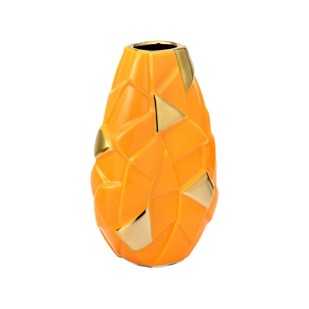 Abstract Pebble Ceramic Vase - Mustard Abstract Pebble Ceramic Vase - Mustard