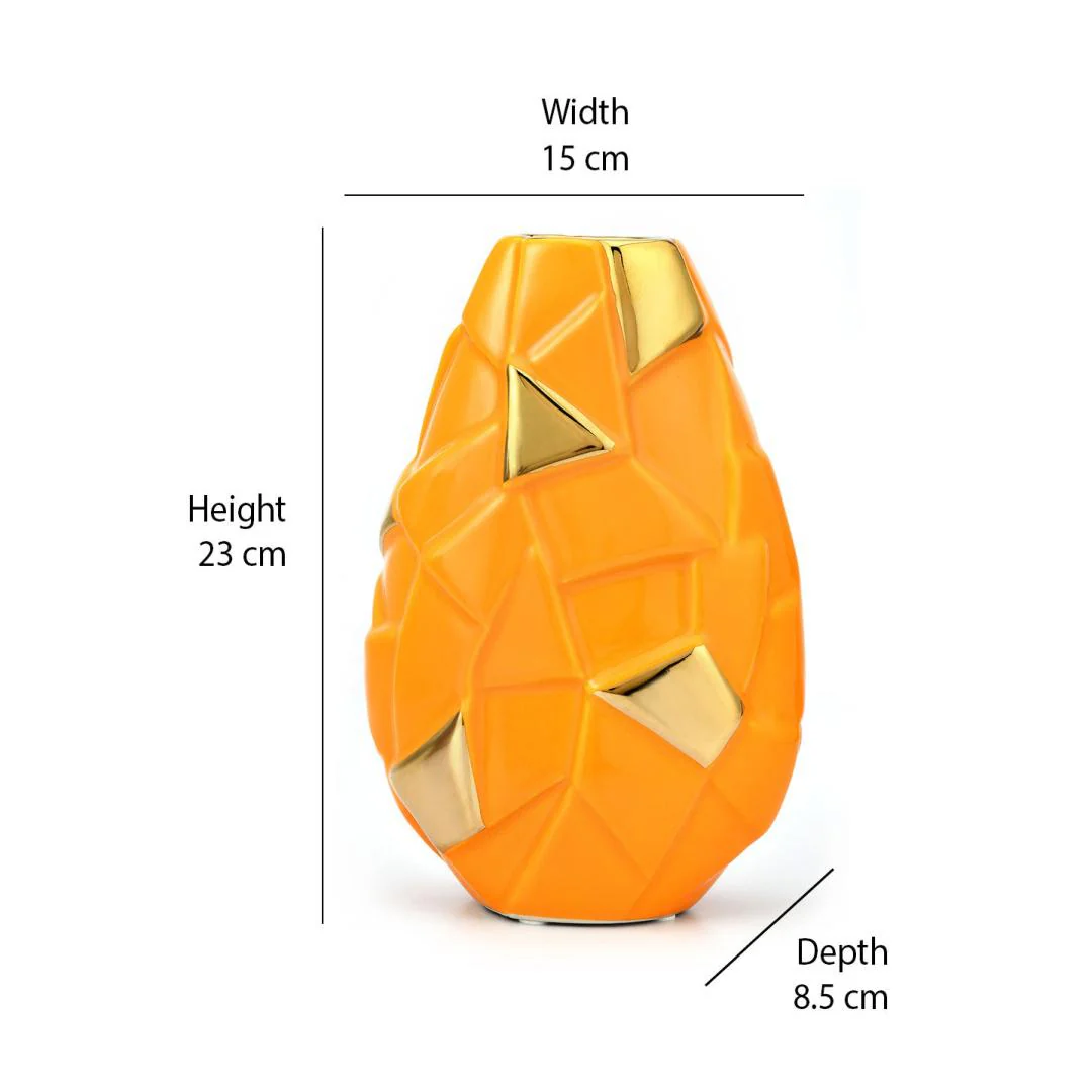Abstract Pebble Ceramic Vase - Mustard Abstract Pebble Ceramic Vase - Mustard