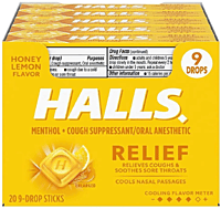 Halls Mentho-Lyptus Honey Lemon 20 x 9 Pastils