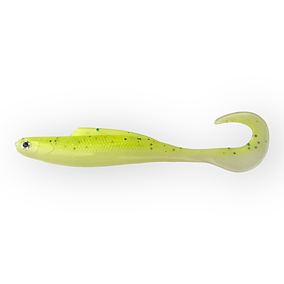 Mme. Wally Curly Tail - 4 pouces. blanc & chart Mme. Wally Curly Tail - 4 pouces. blanc & chart