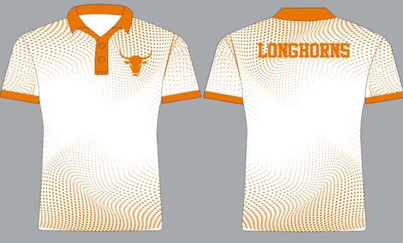 Longhorns Polo 3D White Longhorns Polo 3D White